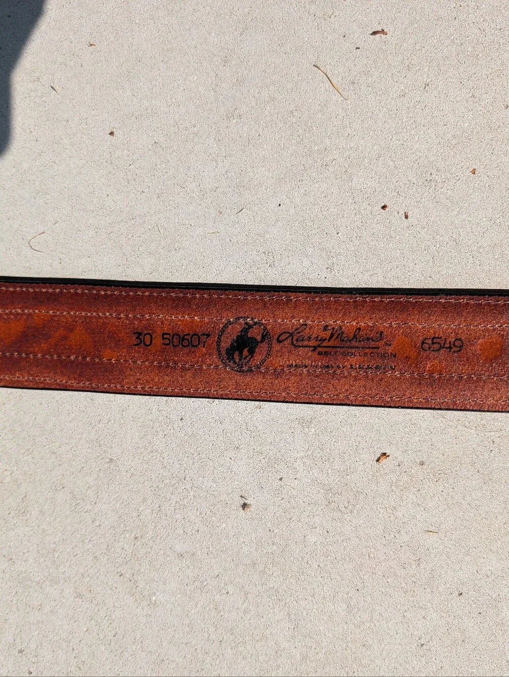 Vintage Larry Mahan Floral Tooled Leather Western Belt Rodeo Westernwear Vtg